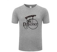 Men's Short Sleeve The Prisoner The Prisoner Number 6 Penny Farthing English Drama Casual T Shirt Print Tops Grey XL