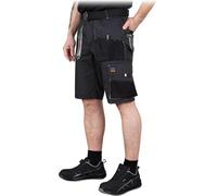 REIS FORECO-TS Pantaloncini da lavoro da uomo, pantaloncini cargo, pantaloncini di sicurezza, abbigliamento da lavoro, salopette, grigio - nero - grigio chiaro, taglia: XL
