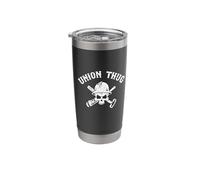 Mens Skull Skilled Labor Day Construction Worker Union Thug Bicchiere termico in acciaio inox doppia parete
