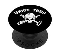 Mens Skull Skilled Labor Day Construction Worker Union Thug PopSockets PopGrip Adesivo