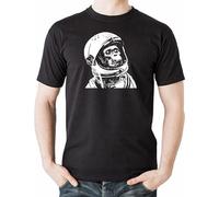Men's Space Chimp Astronaut Monkey T-Shirt Space Astronaut Tee Shirt Black S