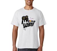 Men's Spooky Print Wo Ulzzang Short Sleeve Female Tops Tees Harajuku Girl Anime Pattern Streetwear T-Shirts White S