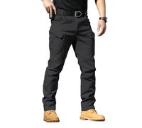 Mens Stretch Cargo Trousers Softshell Work Pants Slim Fit Outdoor Utility Bottoms Durable Lightweight Abrasion Resistant Hiking Walking Travel Tactical Everyday Wear, 01-Black, XL
