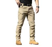 Mens Stretch Cargo Trousers Softshell Work Pants Slim Fit Outdoor Utility Bottoms Durable Lightweight Abrasion Resistant Hiking Walking Travel Tactical Everyday Wear, 03-Khaki, XL