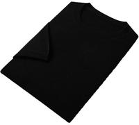 Mens Summer Breathable Crew Neck Shirt Fashionable Casual Solid Color Short Sleeve Top(Black,L)
