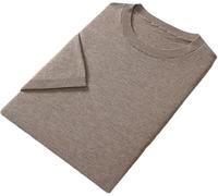 Mens Summer Breathable Crew Neck Shirt Fashionable Casual Solid Color Short Sleeve Top(Flower Brown Gray,3XL)