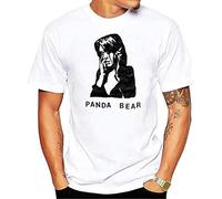 Men's Summer Casual White Fashionable Funny Panda Bear (Tomboy) Print Round Collar Cotton Tops Short Sleeve T-Shirts White L