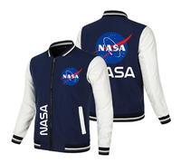 Men's Summer Jacket N.A.S.A, Bomber Biking Jacket with Pockets and Zipper, Lightweight Retro Fashion Coats for Autumn and Winter(Multicolor 2,XL)