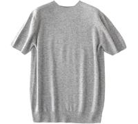 Mens Summer Solid Color Crew Neck Polo Shirt Breathable Lightweight Loose Tee for Daily Wear(Grey,XXL)