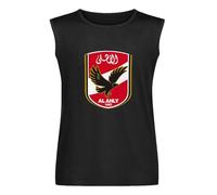 Men's Summer Vest Tank Cotton al Ahly Sc Logo Men's Sleeveless T Shirt Casual Tops Clothing Black M