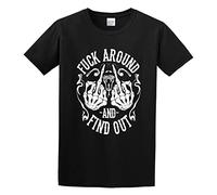 Men's T-Shirt Feel Soft Fuck Around And Find out Middle Finger Snake Head with Smoke Soft And Light Black XL