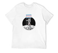 Men's T-Shirt LGBT Pride Transgender Flag Astronaut Moon Landing Black M