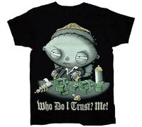 Men's T-Shirt Maikeerfamily Guy Stewie Who Do I Trust? Me! Scarface Sparkle Black XL