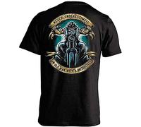 Mens T-Shirt Skull Never Underestimate An Old Man with A Motorcycle T-Shirt Hip Hop Street T-Shirt S