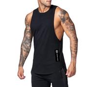 Men's Tank Top Cotton Quick-dry T-shirt Basketball Sleeveless Tee Muscle Fitness Jersey (Nero,M,M)