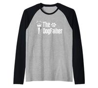 Mens The Dogfather Siberian Husky Dog Dad Fathers Day Maglia con Maniche Raglan
