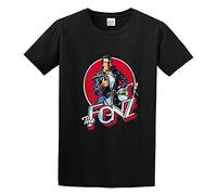 Men's The Fonz Fonzie Happy Days Cool Retro TV Show Television Comedy T-Shirts Black S