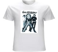 Men's The Stooges Punk Rock Band Psychedelic Music Retro 70' T Shirt White XL