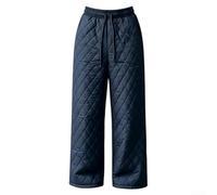 Men's Thick Quilted Thermal Pants Winter Warm Loose Fit(Blue XL) | Thick quilted design, per maximum heat per retention, soft inner lining, ideal for freezing temperatures
