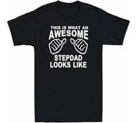 Men's This is What an Awesome Stepdad Look Like Shirt Funny Slogan Gift Men's T Shirt Black XXL