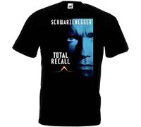 Men's Total Recall V1 Black Poster T-Shirts Black XL