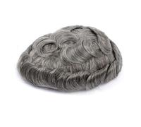 Men's Toupee Human Hair 0.12-0.014Mm Skin With Knots Wigs Black Brown gray9 Hair Prosthesis straight toupee 6x8#free#120#1B65