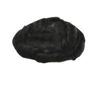 Men's Toupee Human Hair 0.12-0.014Mm Skin With Knots Wigs Black Brown gray9 Hair Prosthesis straight toupee 6x8#free#130#1C