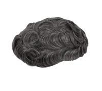 Men's Toupee Human Hair 0.12-0.014Mm Skin With Knots Wigs Black Brown gray9 Hair Prosthesis straight toupee 7x10#free#130#1B40