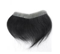 Men's Toupee Parrucchino for l'attaccatura dei capelli sulla fronte for uomo Capelli umani a densità 180 0,06 mm Anello a V Pelle sottile PU Posticci for uomo(18cmx4cm)