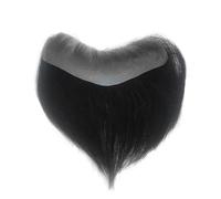Men's Toupee Toupee for uomo con linea sottile sulla fronte con passante a V, capelli umani con frontale da uomo in PU(7cm x 17cm)