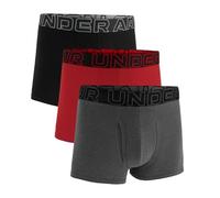 Under Armour Boxer da uomo Performance Cotton 3in 3 pezzi Taglia XXL Grigio/Rosso