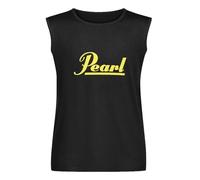 Men's Vest Pearl Logo Drums Tee Men to 3XL Men's Sleeveless T Shirt Casual Tops Clothing Black L