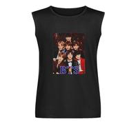 Men's Vest Tank BTS Graphic Tee Printed Top for Mens Men's Sleeveless T Shirt Casual Tops Clothing Black S