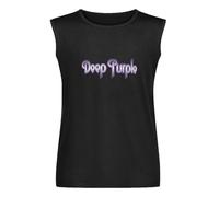 Men's Vest Tank Deep Purple Band Logo Men's Vest Sleeveless T Shirt Casual Tops Clothing Black XL