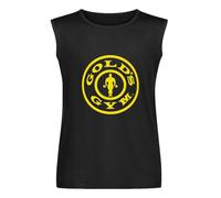 Men's Vest Tank Golds Gym Workout Weight Lifting Training Men's Sleeveless T Shirt Casual Tops Clothing Black L