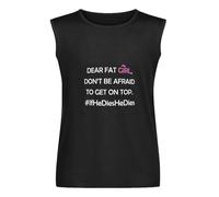 Men's Vest TankFashion Tshirts Dear Fat Girl Men's Sleeveless T Shirt Casual Tops Clothing Black S