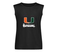 Men's Vest TankMens Miami Hurricanes Shirt, Tee Men's Sleeveless T Shirt Casual Tops Clothing Black 3XL