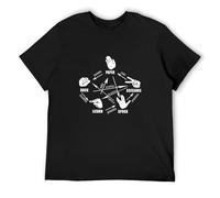 Men's WAN Big Rock Paper Scissors Lizard Spock Mens Sheldon Cooper Covers Cuts Tee T-Shirts Black L