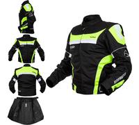 Mens Waterproof Textile Winter Motorcycle Motorbike Cordura Fabric Jacket Fluo