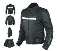Giacca Moto Manica Staccabile Tessuto Protezioni CE Sfoderabile Gilet Nero