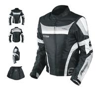 Giacca Moto Manica Staccabile Tessuto Protezioni CE Sfoderabile Gilet Grigio