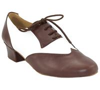 Mens Wedding Jazz Party Ballroom Tango chiuso Toe pelle Chacha Happy Dance Shoes, Marrone (Marrone), 42 1/3 EU