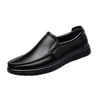 Mens Wedding Loafers Black Vintage Style Non Slip Rubber Sole Classic Formal Shoes(44.5 EU)