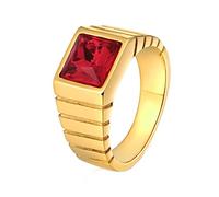 Mens Wedding Ring, Engagement Ring Line Solitaire Inlay Cubic-Zirconia, Stainless Steel Unique Design Colorful Ring for Anniversary, N 1/2-X 1/2