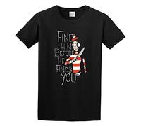 Men's Where's Wally (Waldo) Find Him Before He Finds You T-Shirts Black M