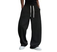 Mens Wide Leg Sweatpants Relaxed Fit Drawstring Pants with Pockets | Relaxed Wide Leg Shape Elastic Drawstring Waist Deep Side Pockets Open Hem Full Length Everyday Casual Styling