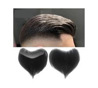 Mens Wig Parrucca con attacco for capelli da uomo, 6", densità parrucca frontale, 100% capelli umani, forma frontale a V, base in PU sottile da 0,05-0,14 mm Toupee for Men(Toupee With Tape,4x16cm)