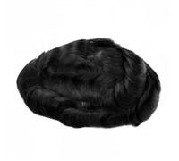 Mens Wig Parrucca da uomo, sistema di sostituzione dei capelli umani, parte superiore mono fine e perimetro in PU, parrucca da uomo, densità media, protesi for capelli maschili durevoli da 6 pollici (