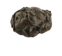 Mens Wig Parrucca di capelli umani for uomo con sistema di sostituzione di pezzi di capelli ondulati in pelle sottile PU da 30 mm for unità di protesi for capelli da uomo Toupee for Men(Medium Light B