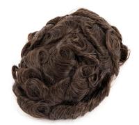Mens Wig Parrucca for uomo in pizzo resistente e unità di base in PU for capelli traspiranti 8x10" Protesi for capelli maschili Parrucca da uomo 120% Densità 30mm Onda Sistema for capelli umani 30mm O